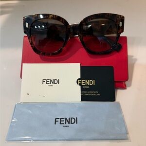Fendi Brown Oversized Cat-Eye Sunglasses